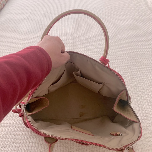 Coach Purse - Tan and Hot Pink Leather - Picture 3 of 4